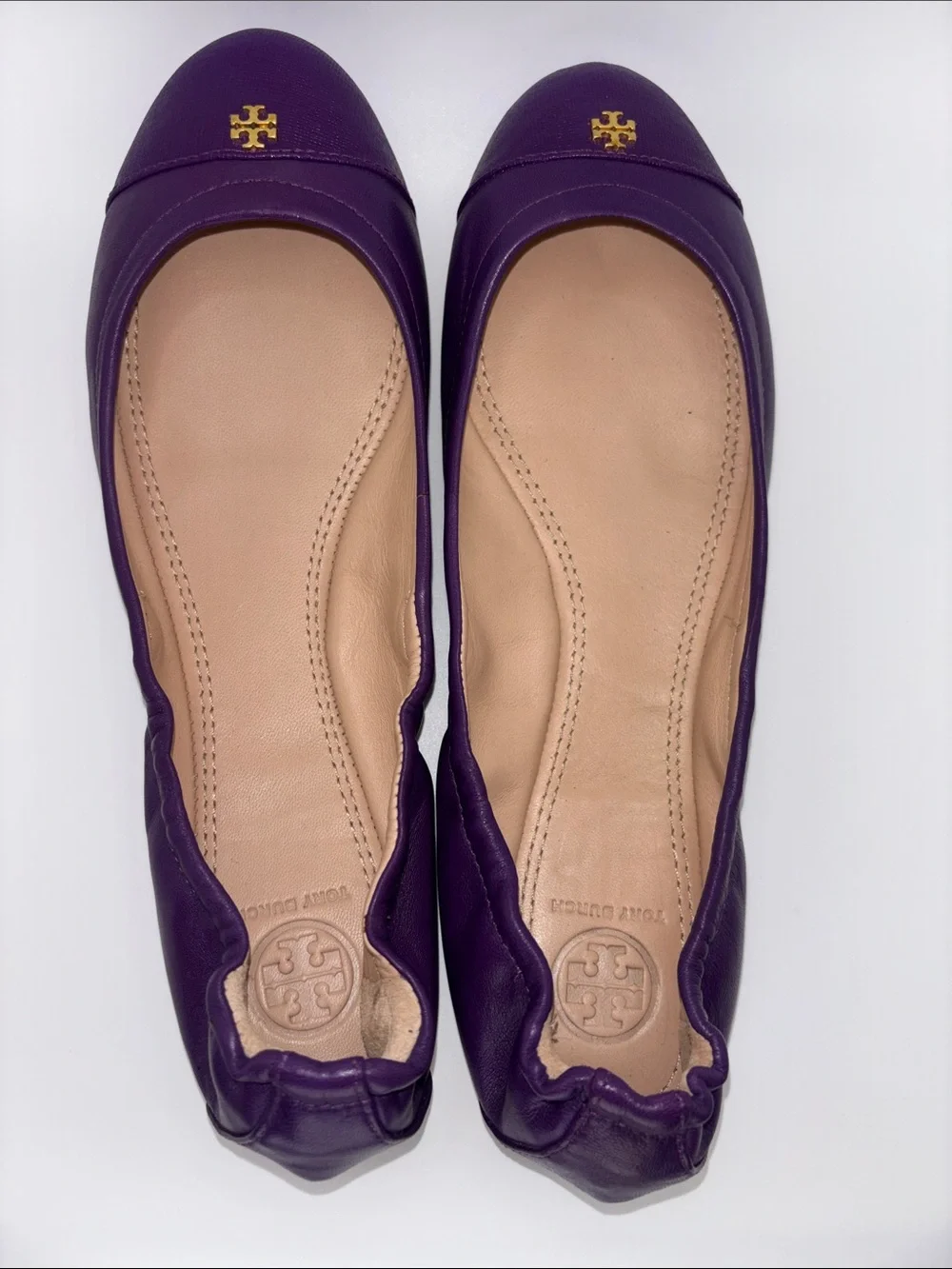 Tory Burch Violetta Leather Logo Ballet Flats
